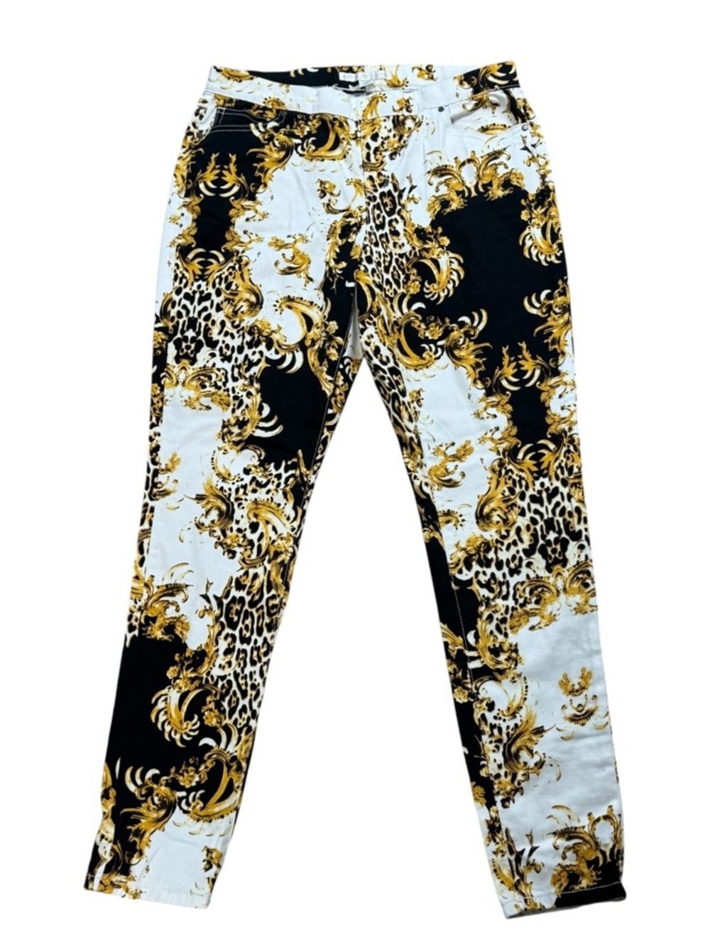 Boston Proper Baroque Leopard Gold Print Jegging Jeans Size 10 NWT